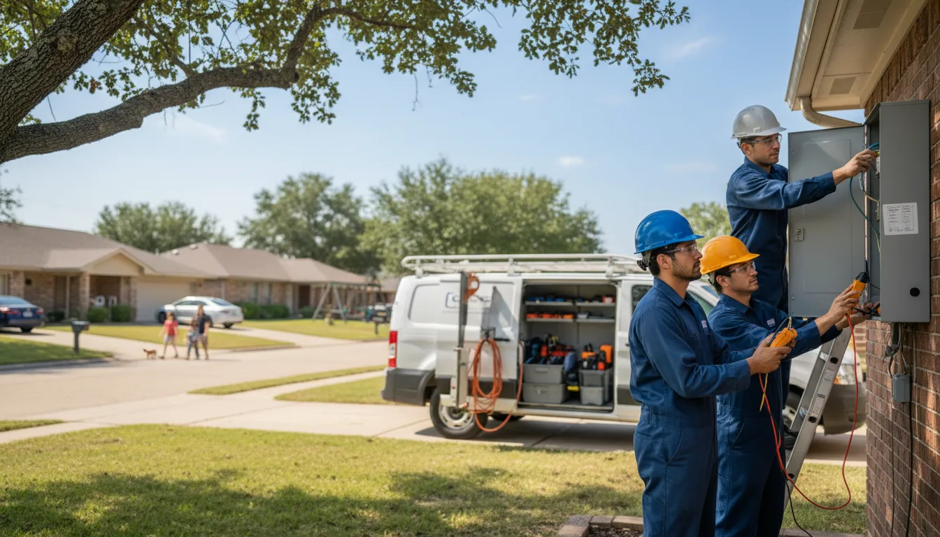 Certified electrician providing emergency electrical services in Kemp, OK